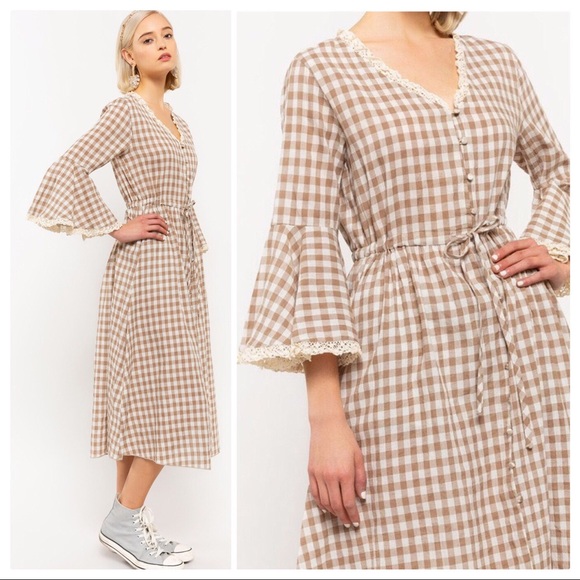 Mollie Farms Prairie Gingham Linen Dress - Picture 6 of 11